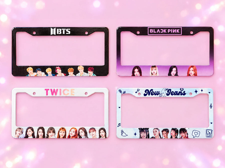 BTS, BlackPink, Twice and NewJeans license plate frames