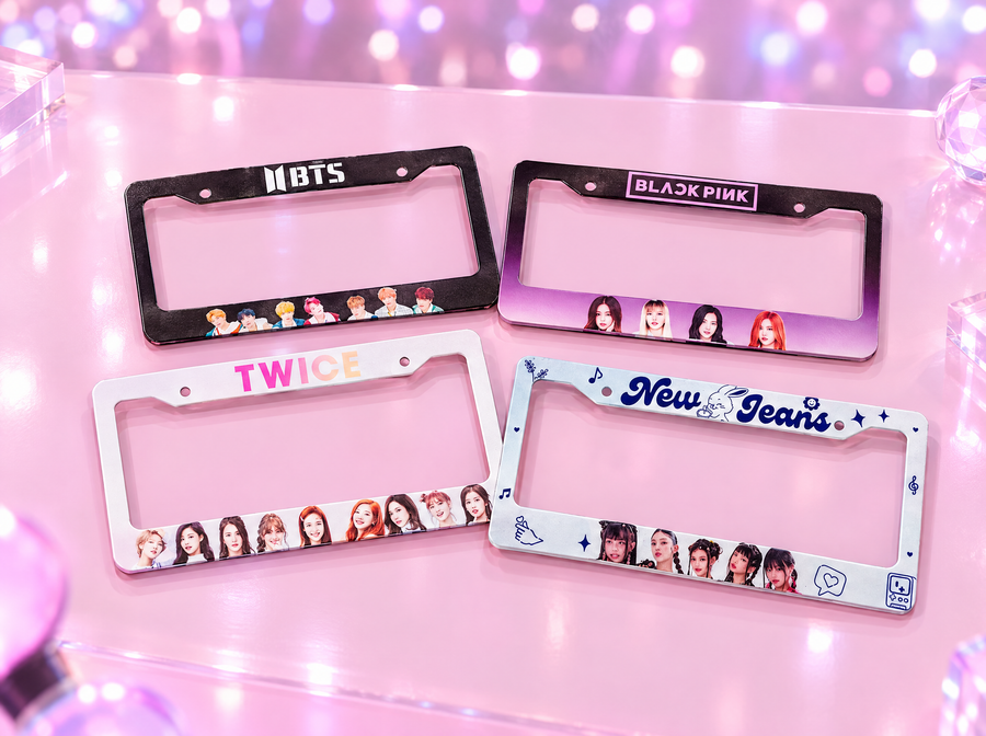 BTS, BlackPink, Twice and NewJeans license plate frames