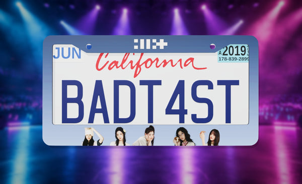 ILLIT license plate frame on a themed background