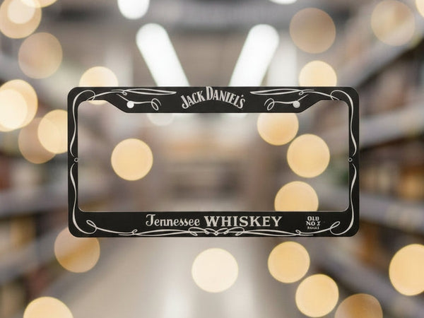 Black Jack Daniel's Tennessee Whiskey license plate frame