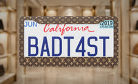 LV Style Pattern License Plate Frame