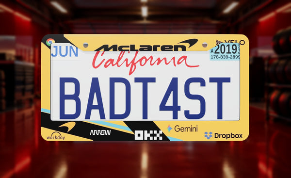 McLaren Formula 1 Team (2026) license plate frame on a themed background