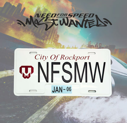 Need For Speed Most Wanted replica City of Rockport NFSMW license plate