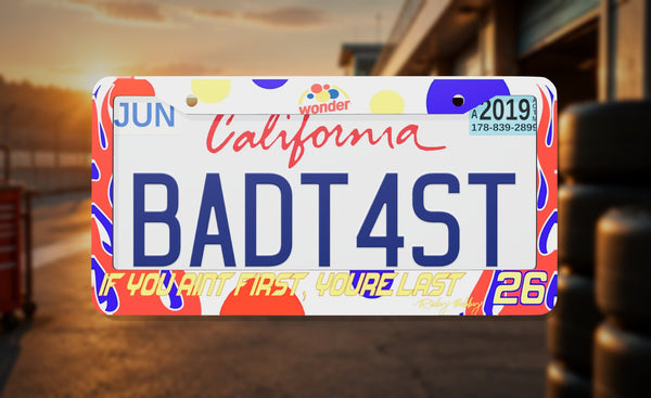 Wonderbread Ricky Bobby  license plate frame on a themed background