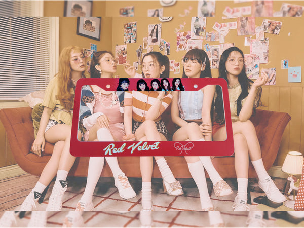 Red Red Velvet Kpop license plate frame with group member photos